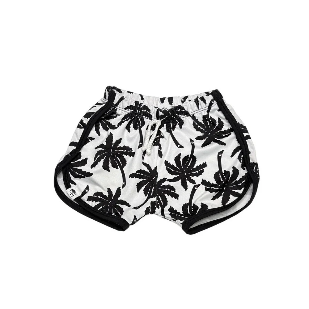 George‎ Hats White Black Palm Tree Swim Shorts Trunks 3T-4T USA Toddler Vacation